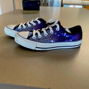 Converse Chuck Taylor All Star OX Sequin Violet/Grape Men 3 Women 5